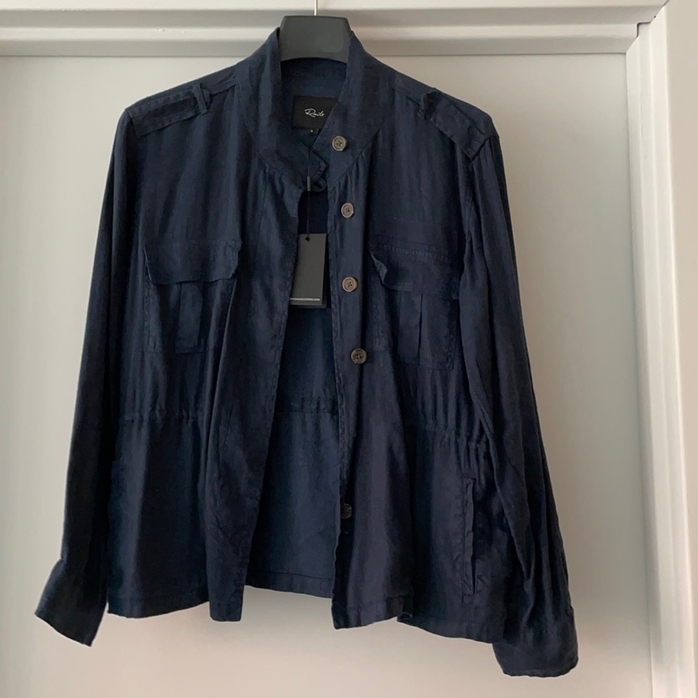 Rails, navy linen jacket (tags on)